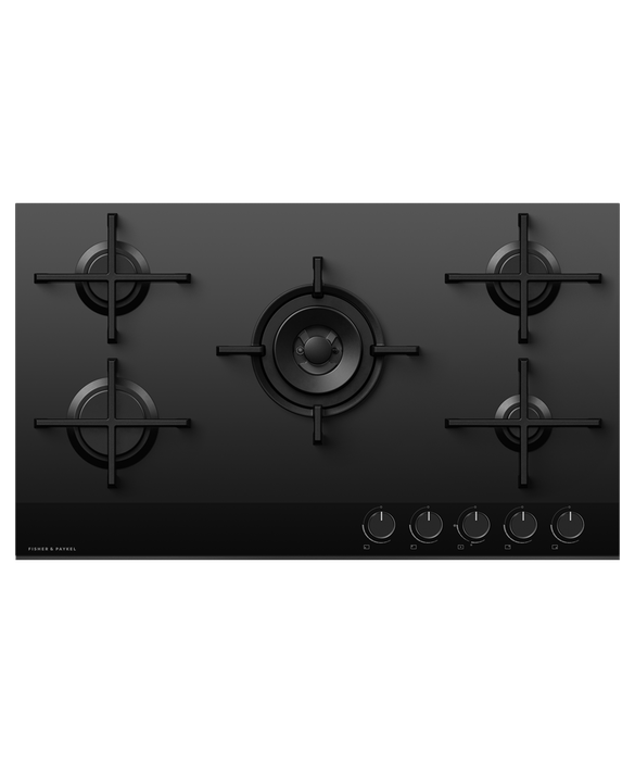 Fisher & Paykel CG905DNGGB4 90cm Gas Hob - Black Glass
