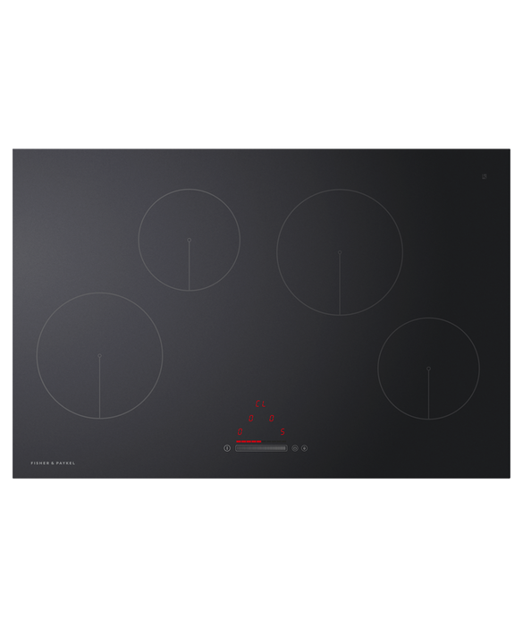 Fisher & Paykel CI804CTB1 80cm 4 Zone Induction Hob - Black Glass