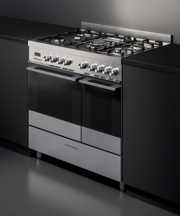 Fisher & Paykel OR90L7DBGFX1 90cm Dual Fuel 5 Burner Range Cooker - Stainless Steel