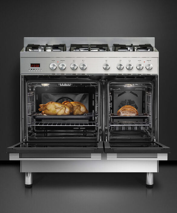 Fisher & Paykel OR90L7DBGFX1 90cm Dual Fuel 5 Burner Range Cooker - Stainless Steel