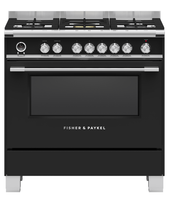 Fisher&Paykel OR90SCG6B1 90cm Dual Fuel Pyrolytic Cooker - Black