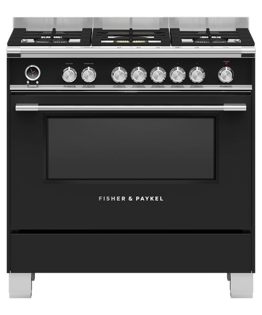 Fisher&Paykel OR90SCG6B1 90cm Dual Fuel Pyrolytic Cooker - Black