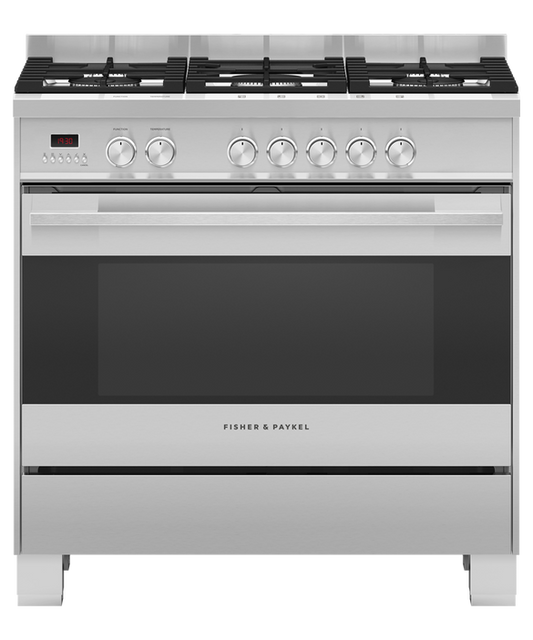 Fisher & Paykel OR90SDG4X1 90cm Dual Fuel 5 Burner Cooker - Stainless Steel