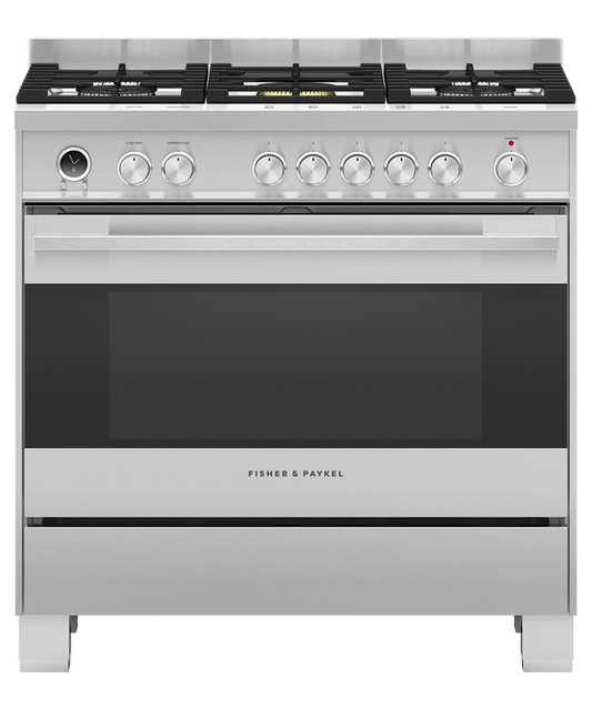 Fisher & Paykel OR90SDG6X1 90cm Dual Fuel Range Cooker with Gas Hob and Pyrolytic Cleaning - Stainless Steel