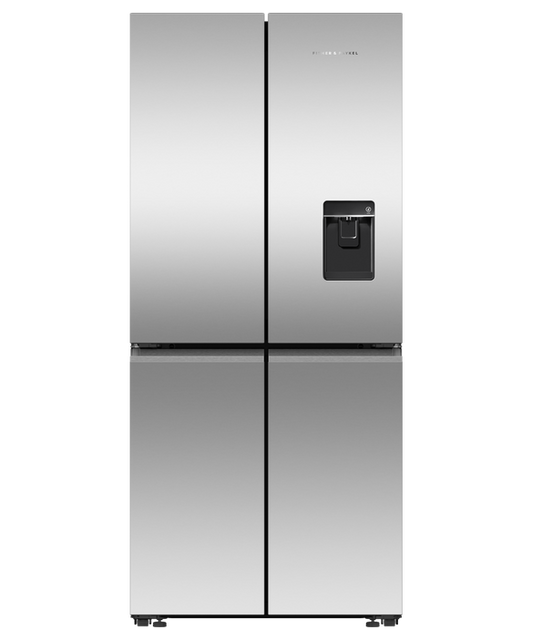 F&P RF500QNUX1 79cm Wifi Connected Plumbed Quad Door Frost Free Fridge Freezer - Stainless Steel