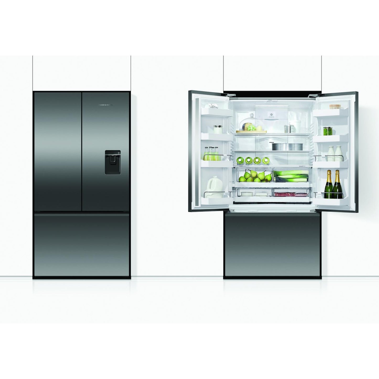 Fisher & Paykel RF540ANUB6 90cm Frost Free American Fridge Freezer - Black Stainless Steel