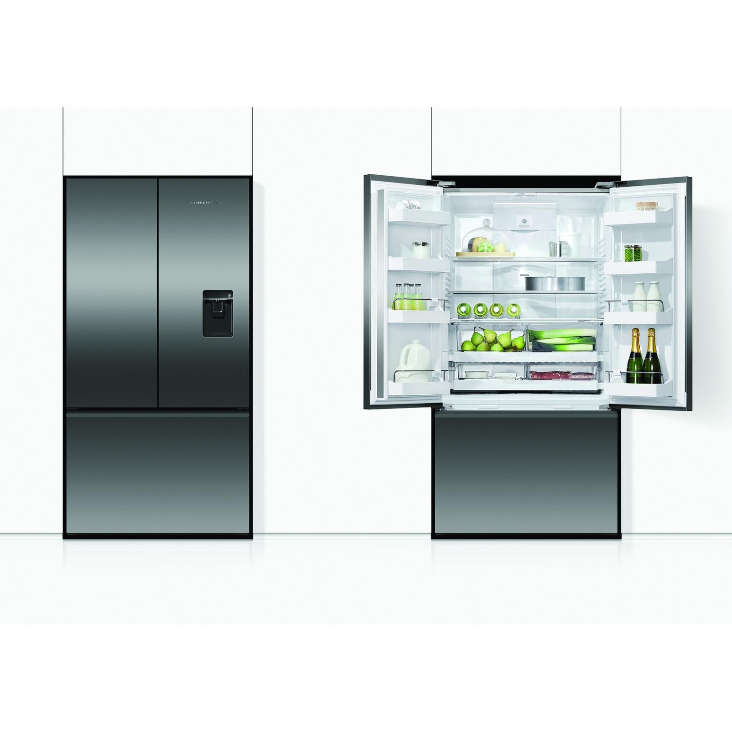 Fisher & Paykel RF540ANUB6 90cm Frost Free American Fridge Freezer - Black Stainless Steel