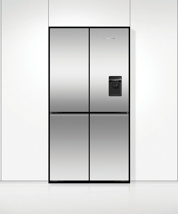 F&P RF605QNUVX1 90.5cm Quad Door Frost Free Fridge Freezer - Stainless Steel