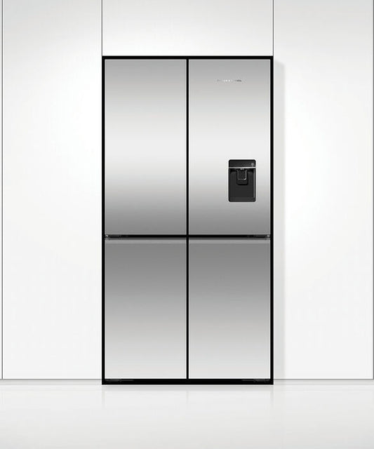 F&P RF605QNUVX1 90.5cm Quad Door Frost Free Fridge Freezer - Stainless Steel