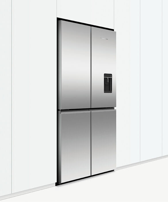 F&P RF605QNUVX1 90.5cm Quad Door Frost Free Fridge Freezer - Stainless Steel