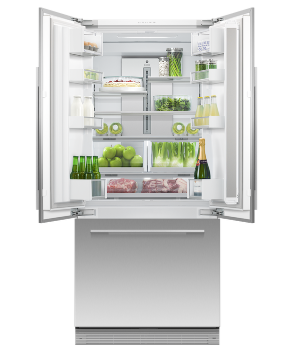 Fisher & Paykel RS80AU3 Integrated French Door Fridge Freezer Plumbed With Ice Maker