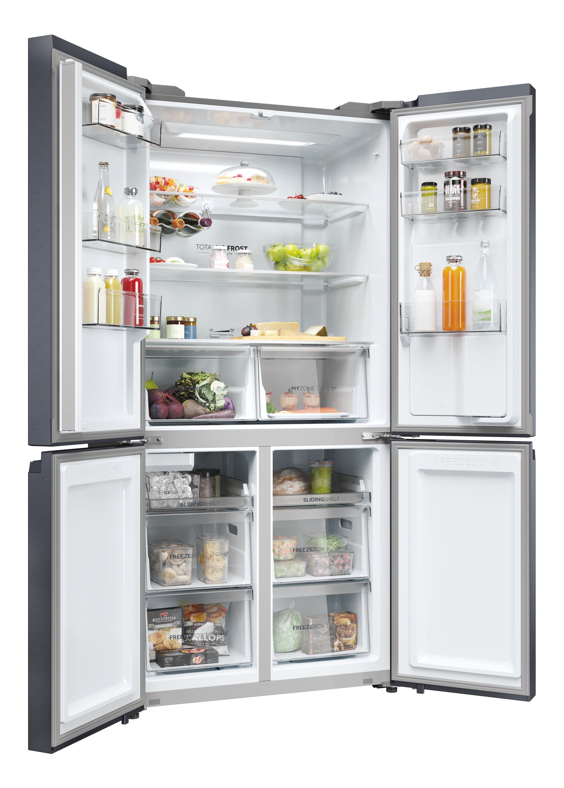 Haier HCR5919EHMB 90cm 60/40 Frost Free American Fridge Freezer - Brushed Black