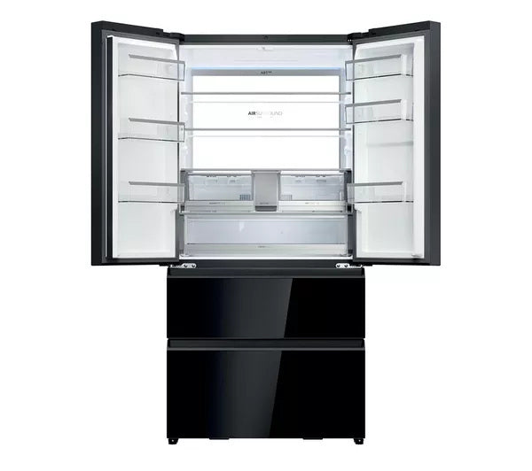 Haier HFR79F19DFGB  No Frost Multi-Door Fridge Freezer - Glass Inox Look