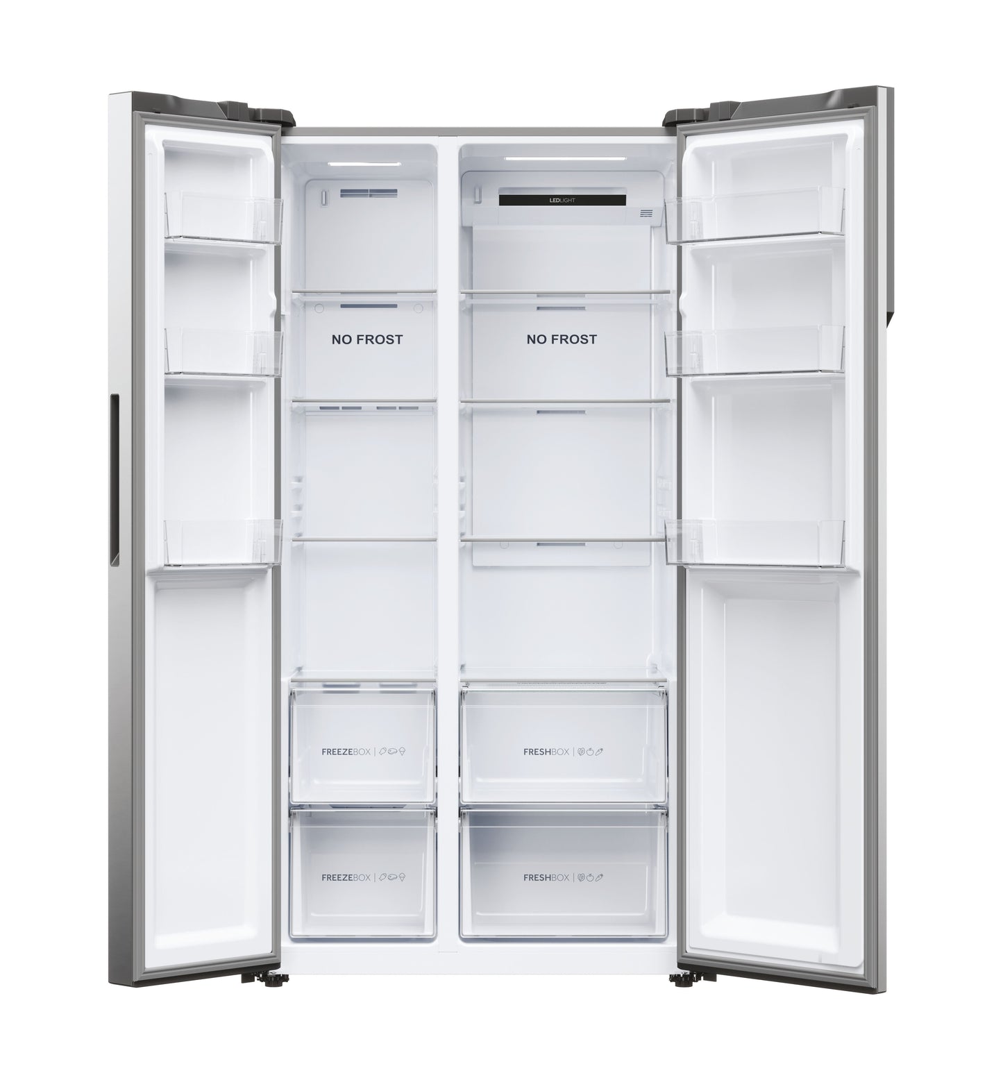 Haier HSR5918DNMP 90.5cm 70/30 Frost Free Fridge Freezer - Pt. Inox
