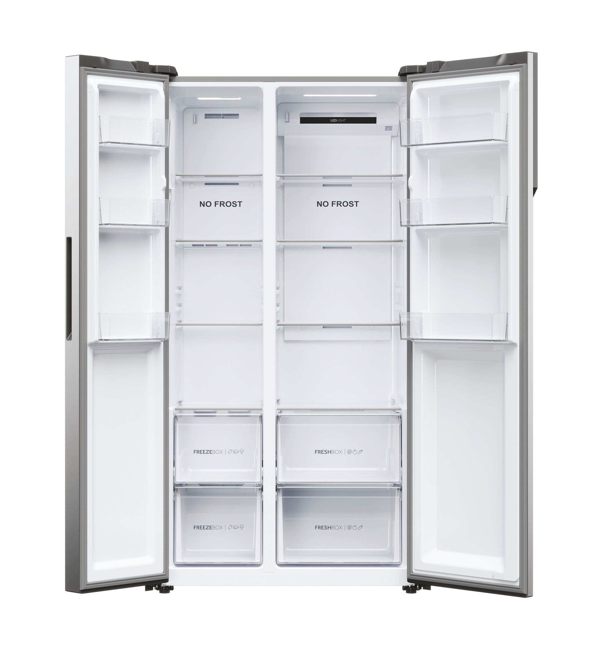 Haier HSR5918DNMP 90.5cm 70/30 Frost Free Fridge Freezer - Pt. Inox