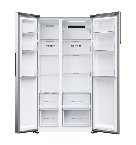 Haier HSR5918DNMP 90.5cm 70/30 Frost Free Fridge Freezer - Pt. Inox