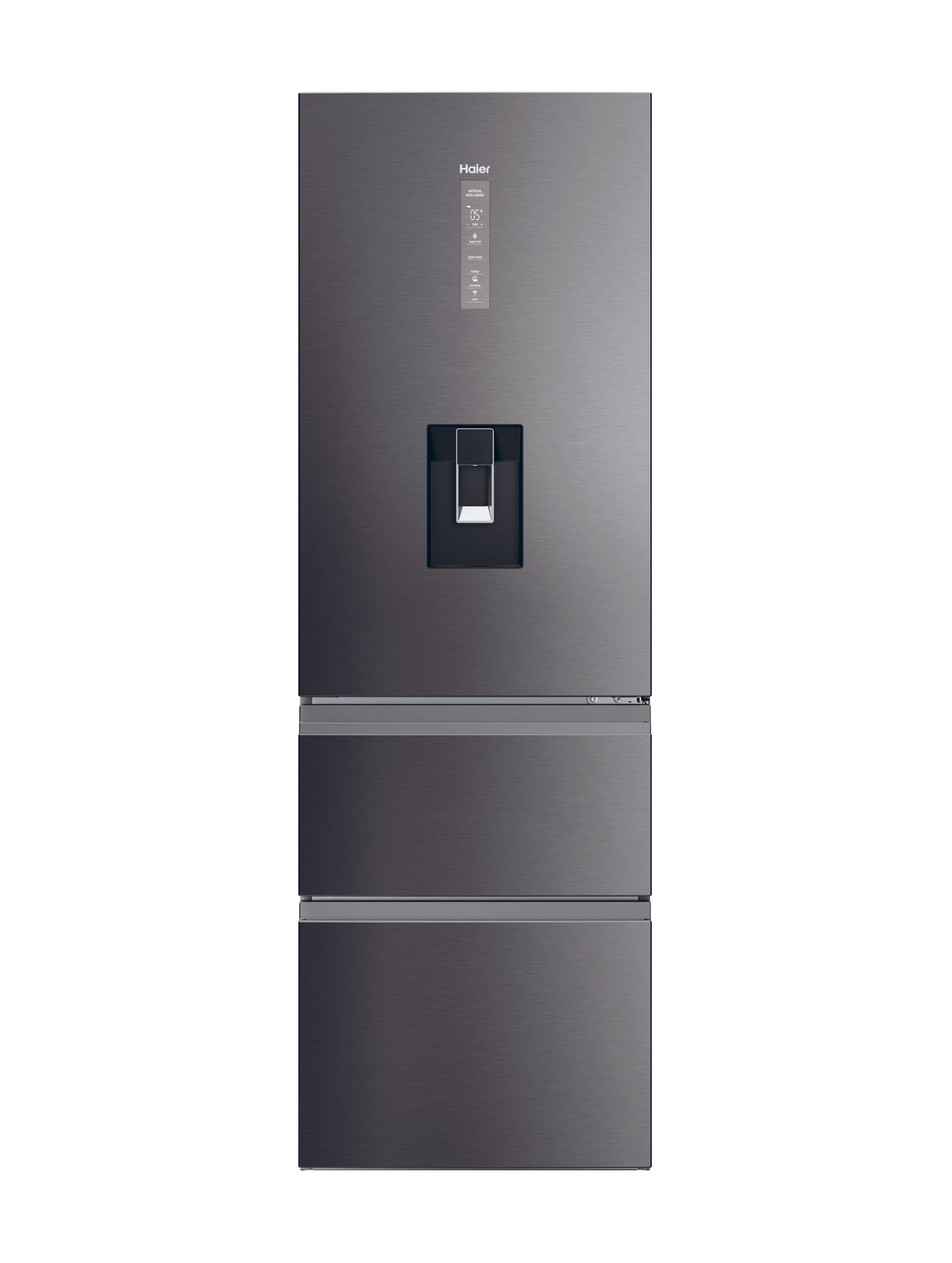 Haier HTW5618EWMP 59.5cm 60/40 Frost Free Fridge Freezer - Dark Inox