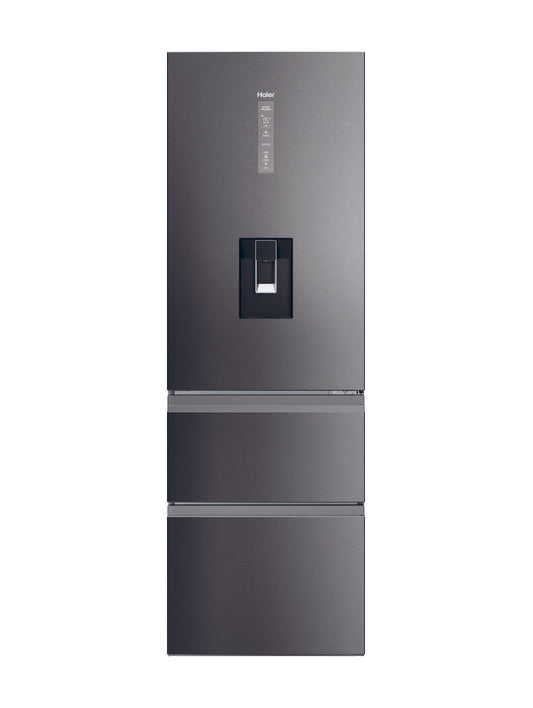 Haier HTW5618EWMP 59.5cm 60/40 Frost Free Fridge Freezer - Dark Inox