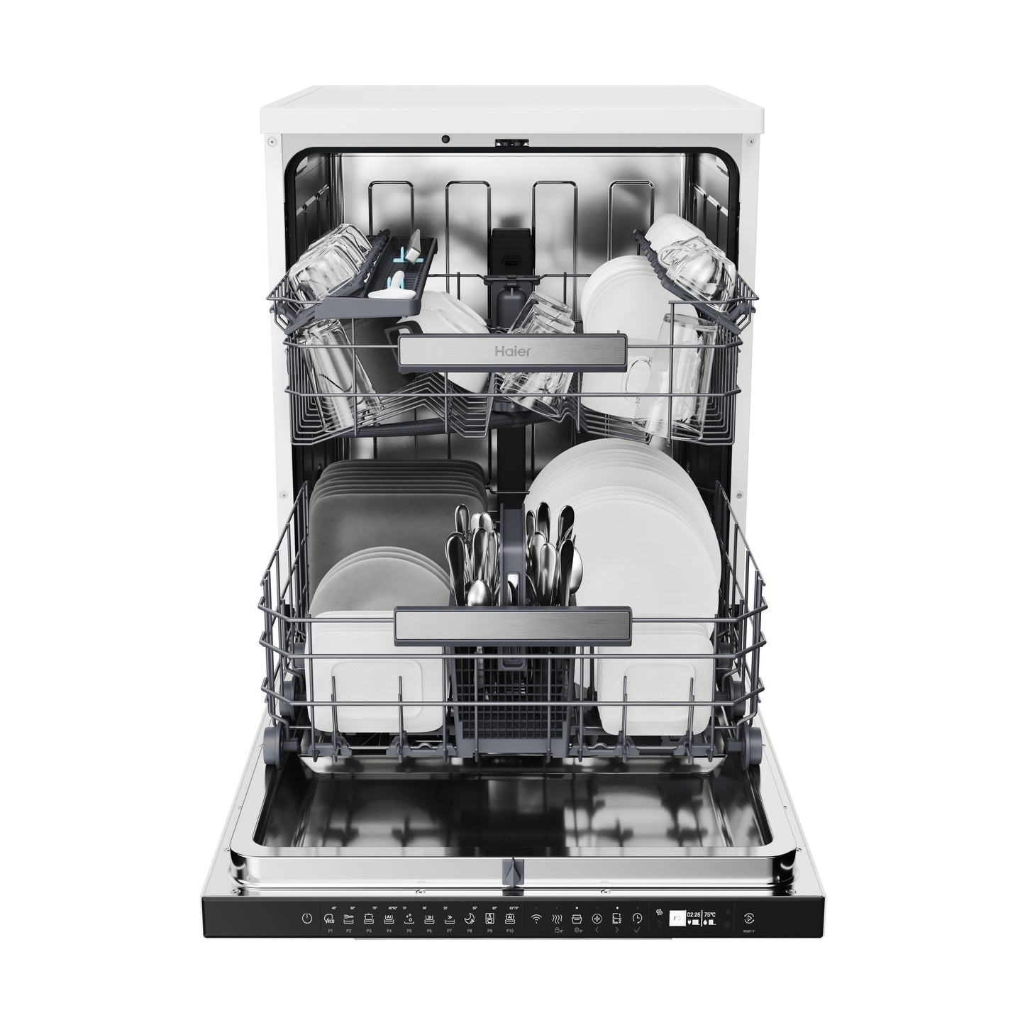 Haier XF 5C7M0W-80 Dishwasher - White - 15 Place Settings