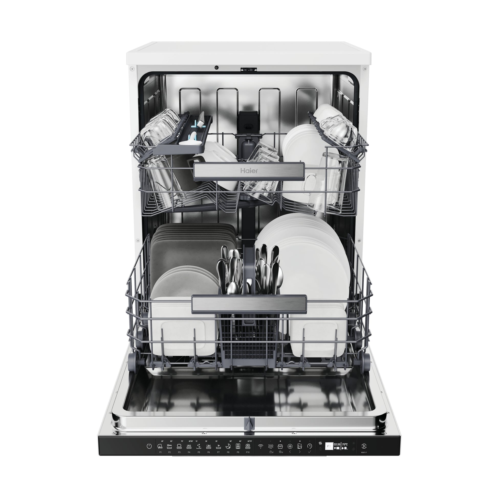 Haier XF 5C7M0W-80 Dishwasher - White - 15 Place Settings