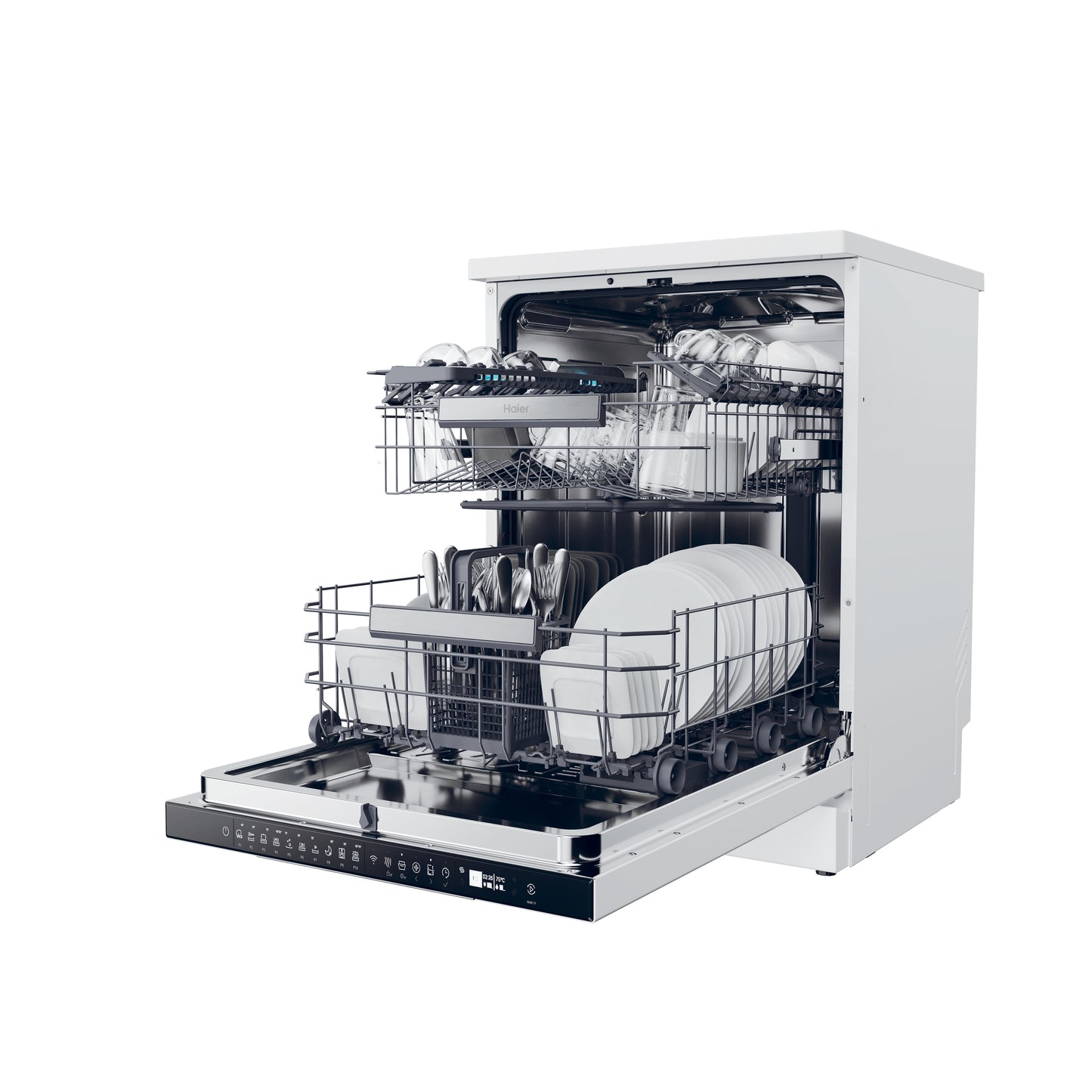 Haier XF 5C7M0W-80 Dishwasher - White - 15 Place Settings