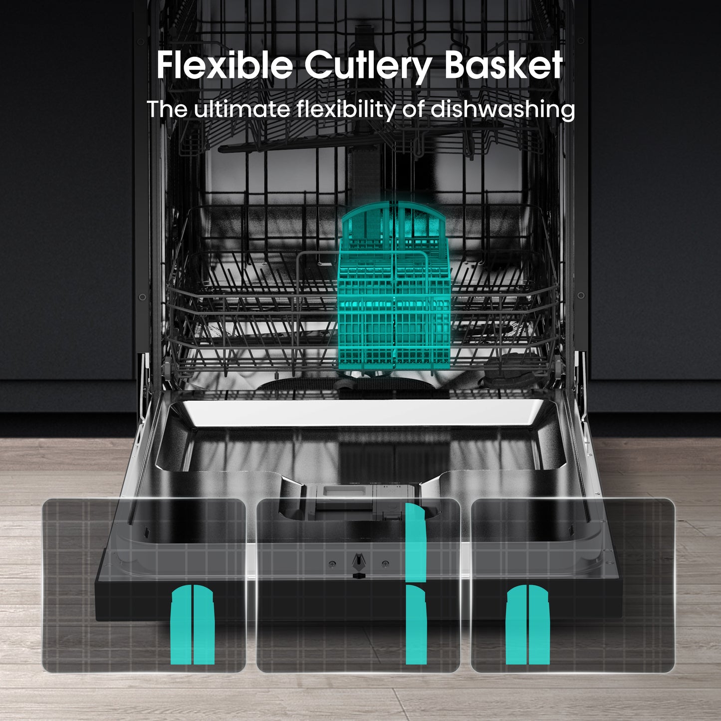 Hisense HS642D90WUK Full-Size Dishwasher - White - 14 Place Settings