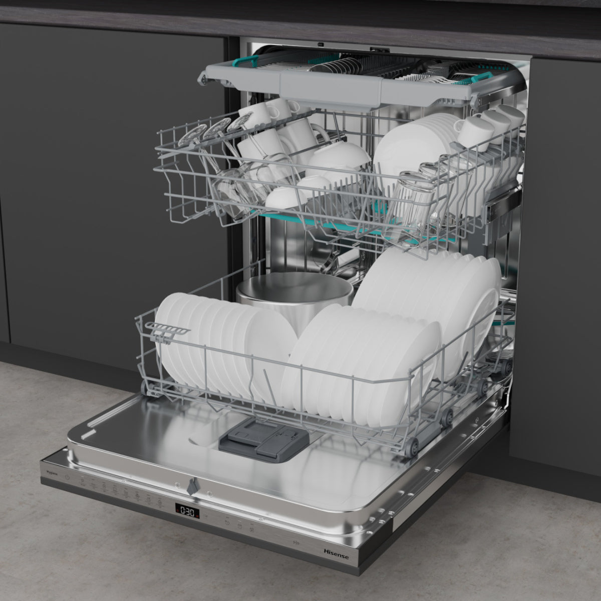 Hisense HV663A60UK Full-Size Fully Integrated Dishwasher - 16 Place Settings