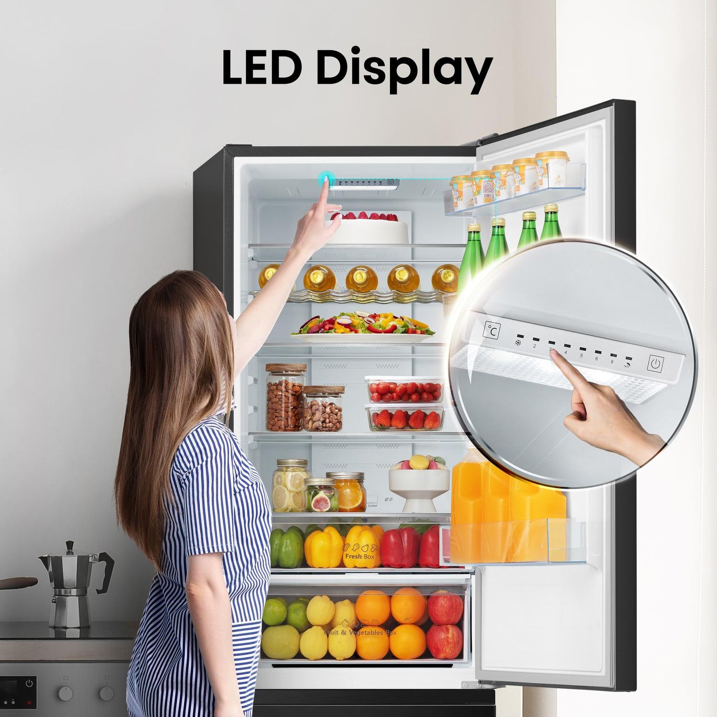 Hisense RB435N4BFE 59.5cm 60/40 Total No Frost Fridge Freezer - Black