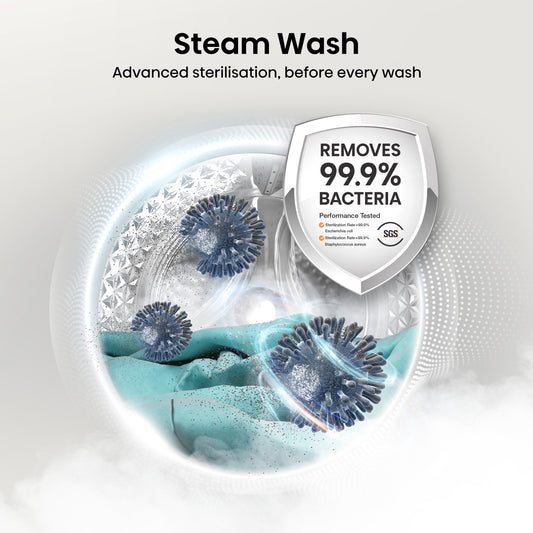 Hisense WF3S1043BB3 10.5kg 1400 Spin Steam Washing Machine - Black