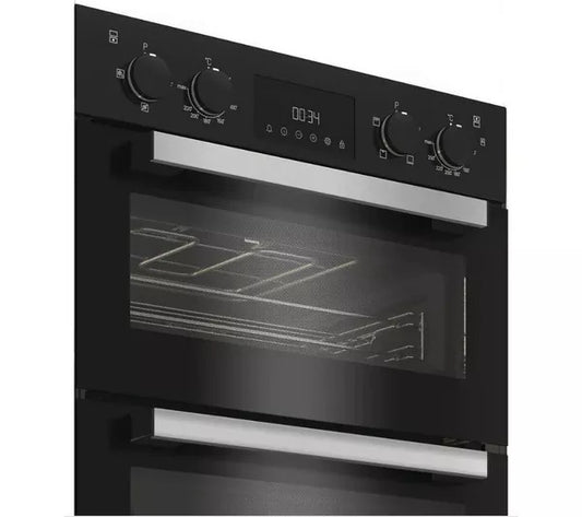 Hotpoint DIH 10D B 59.4cm Built In Electric Fan Double Oven - Black