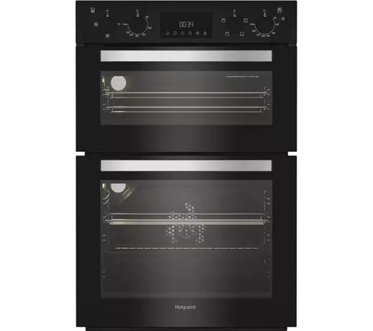 Hotpoint DIH 10D B 59.4cm Built In Electric Fan Double Oven - Black