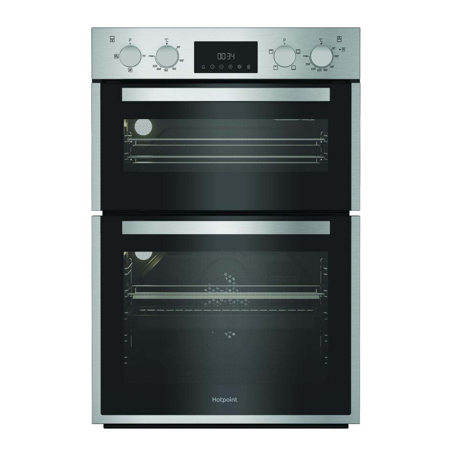 Hotpoint DIH10DIX 59.4cm Built In Electric Double Oven - Silver