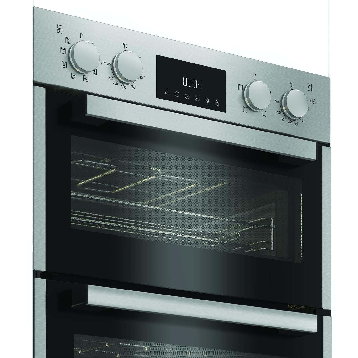 Hotpoint DIH82DIX 59.4cm Built In Electric Double Oven - Stainless Steel