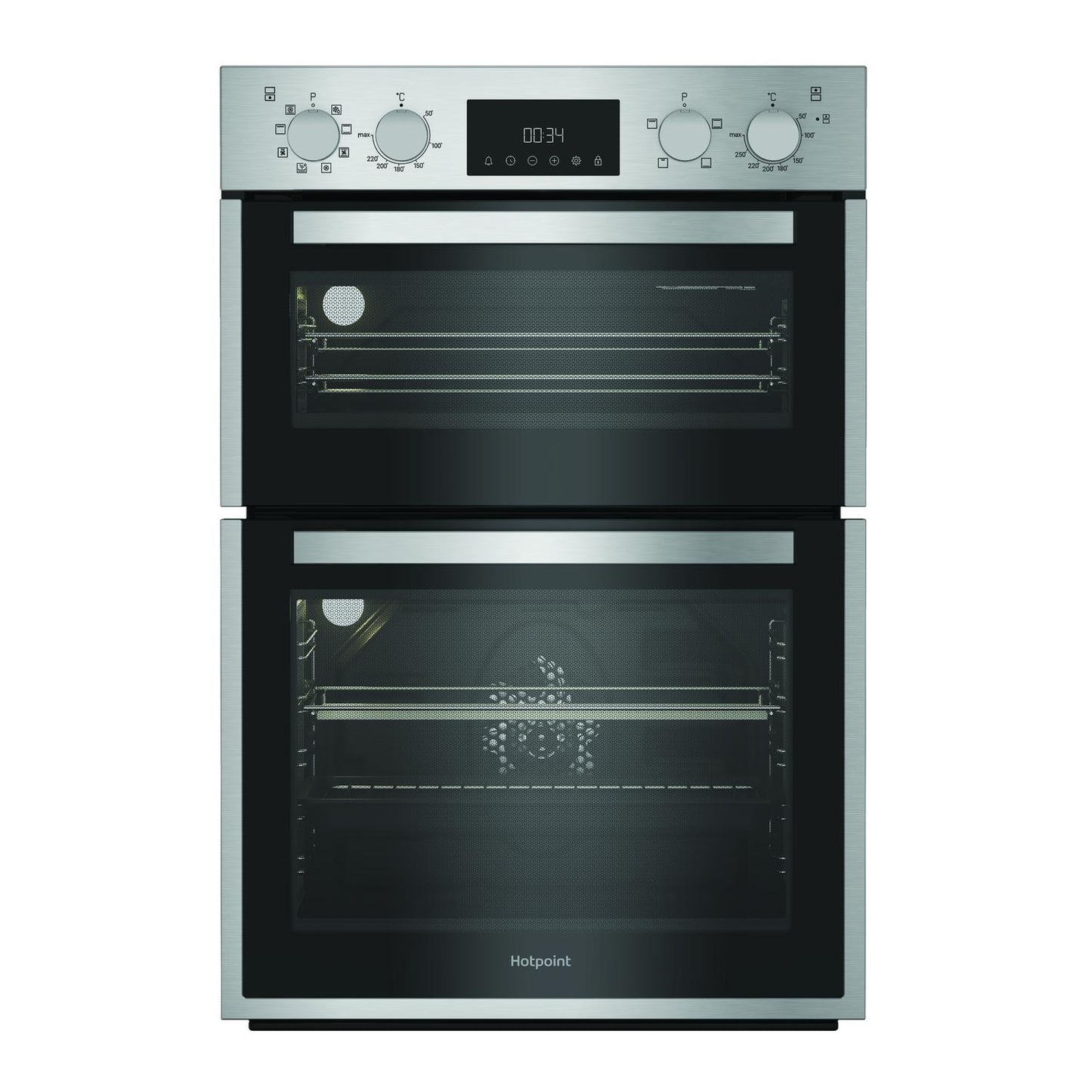 Hotpoint DIH82DIX 59.4cm Built In Electric Double Oven - Stainless Steel