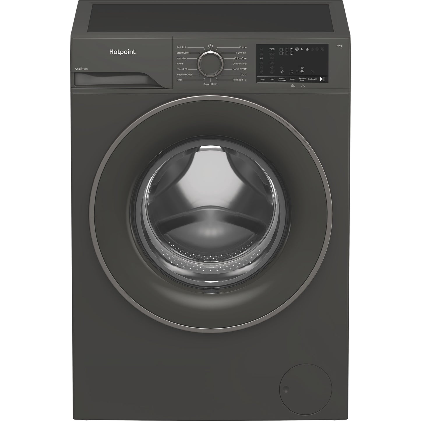 Hotpoint H101GANTISTAIN 10kg 1400 Spin Washing Machine with PetHairCare - Graphite