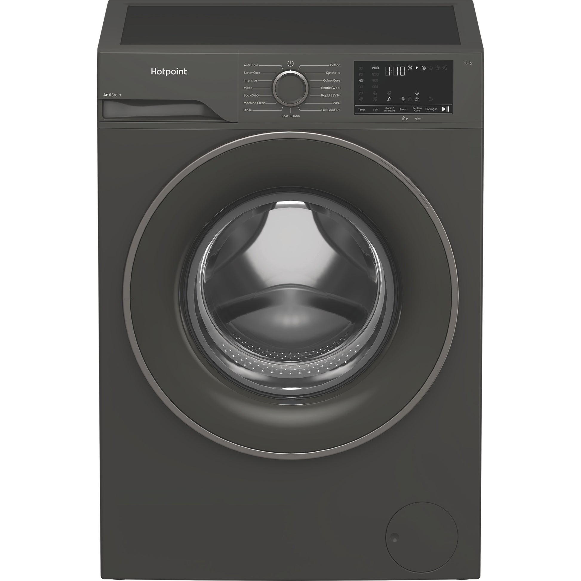 Hotpoint H101GANTISTAIN 10kg 1400 Spin Washing Machine with PetHairCare - Graphite