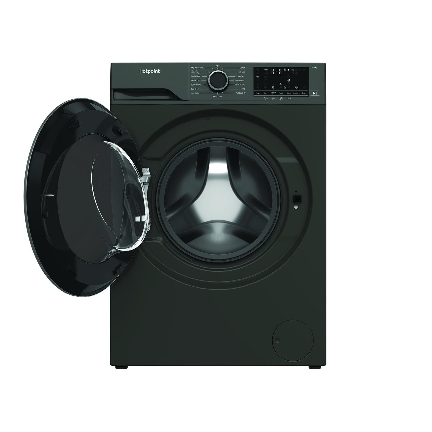 Hotpoint HBD8680GANTISTAINUK 8kg 1400 Spin Washing Machine - Graphite