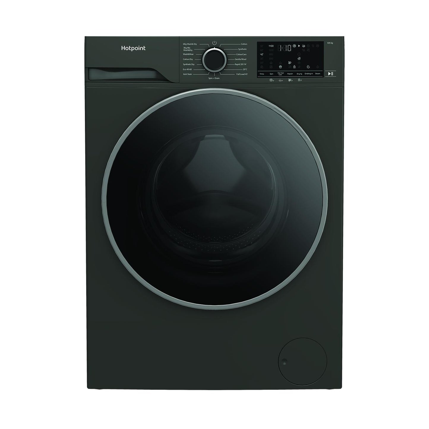 Hotpoint HBD8680GANTISTAINUK 8kg 1400 Spin Washing Machine - Graphite