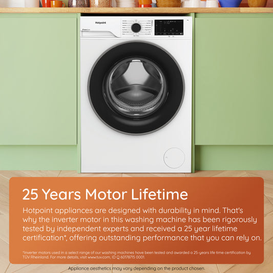 Hotpoint HBWH 93 CARE UK 9kg 1400 spin Washing Machine White