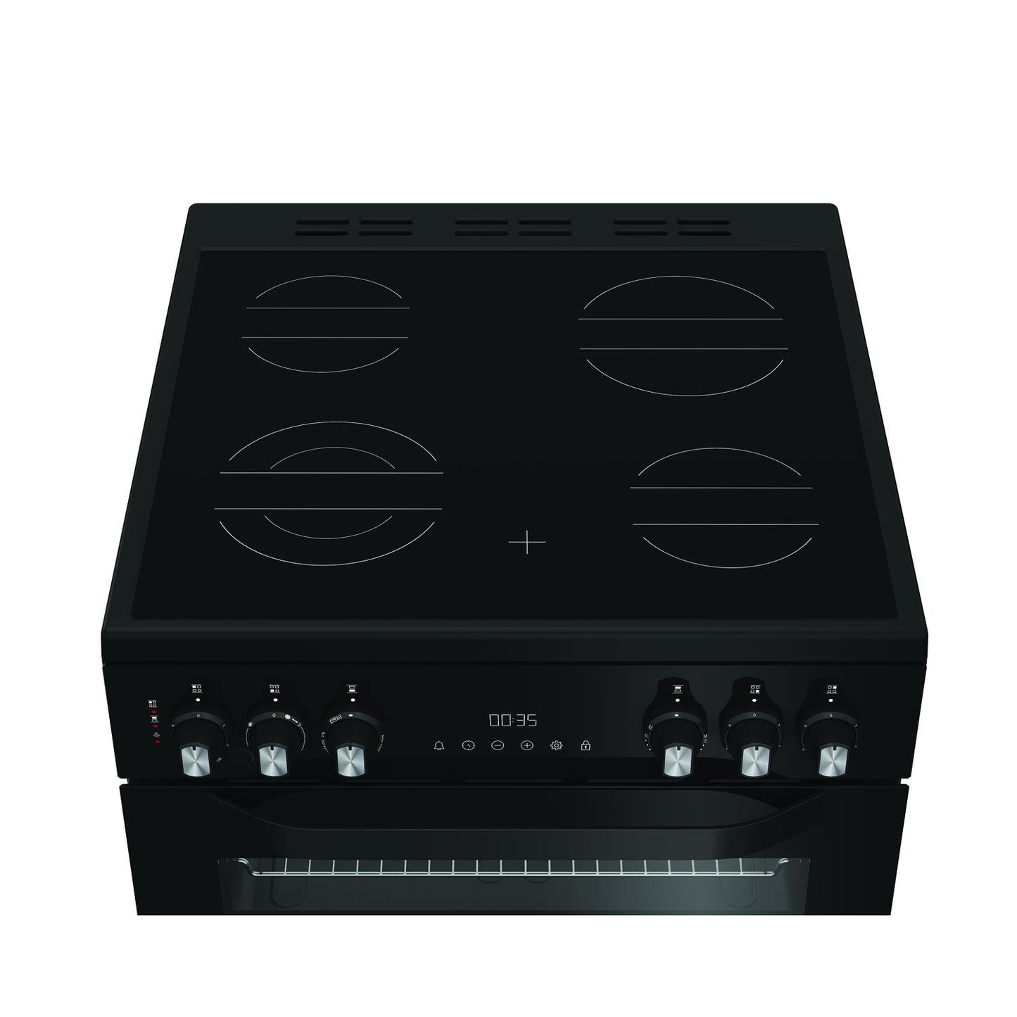 Hotpoint HDE6VDCASB1 50cm Double Oven Electric Cooker with Ceramic Hob - Black