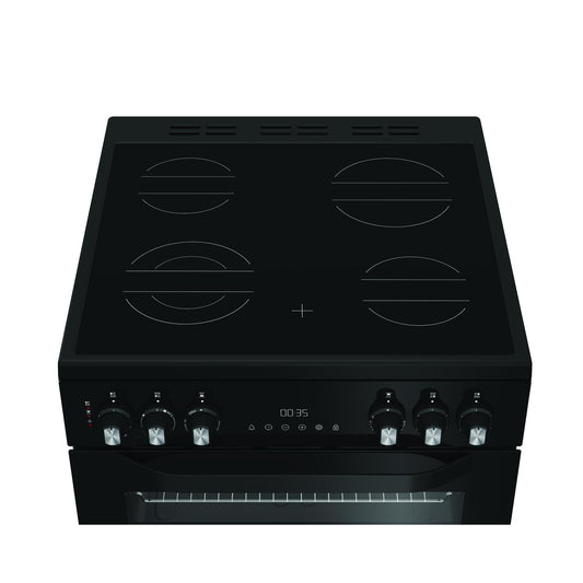 Hotpoint HDE6VDCASB1 50cm Double Oven Electric Cooker with Ceramic Hob - Black