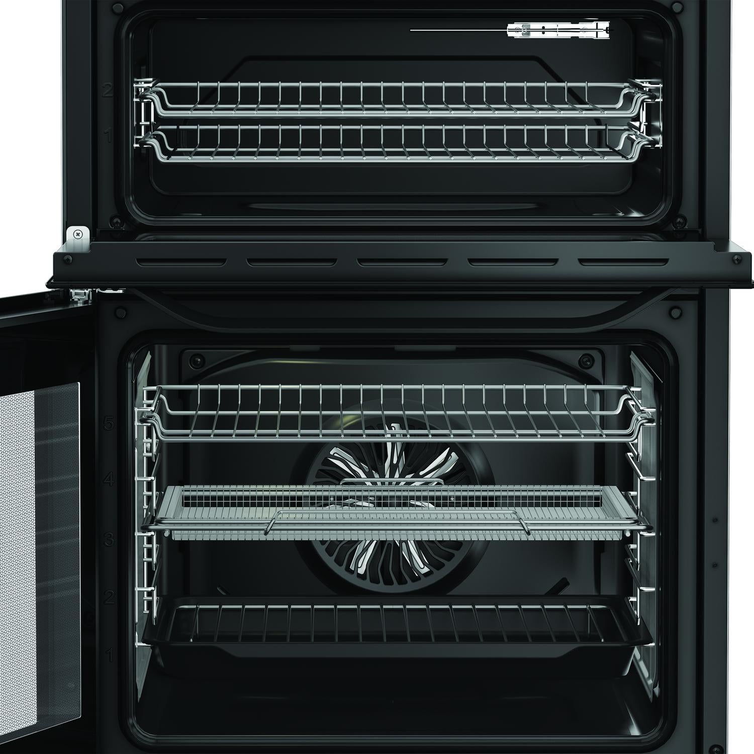 Hotpoint HDE6VDCASB1 50cm Double Oven Electric Cooker with Ceramic Hob - Black