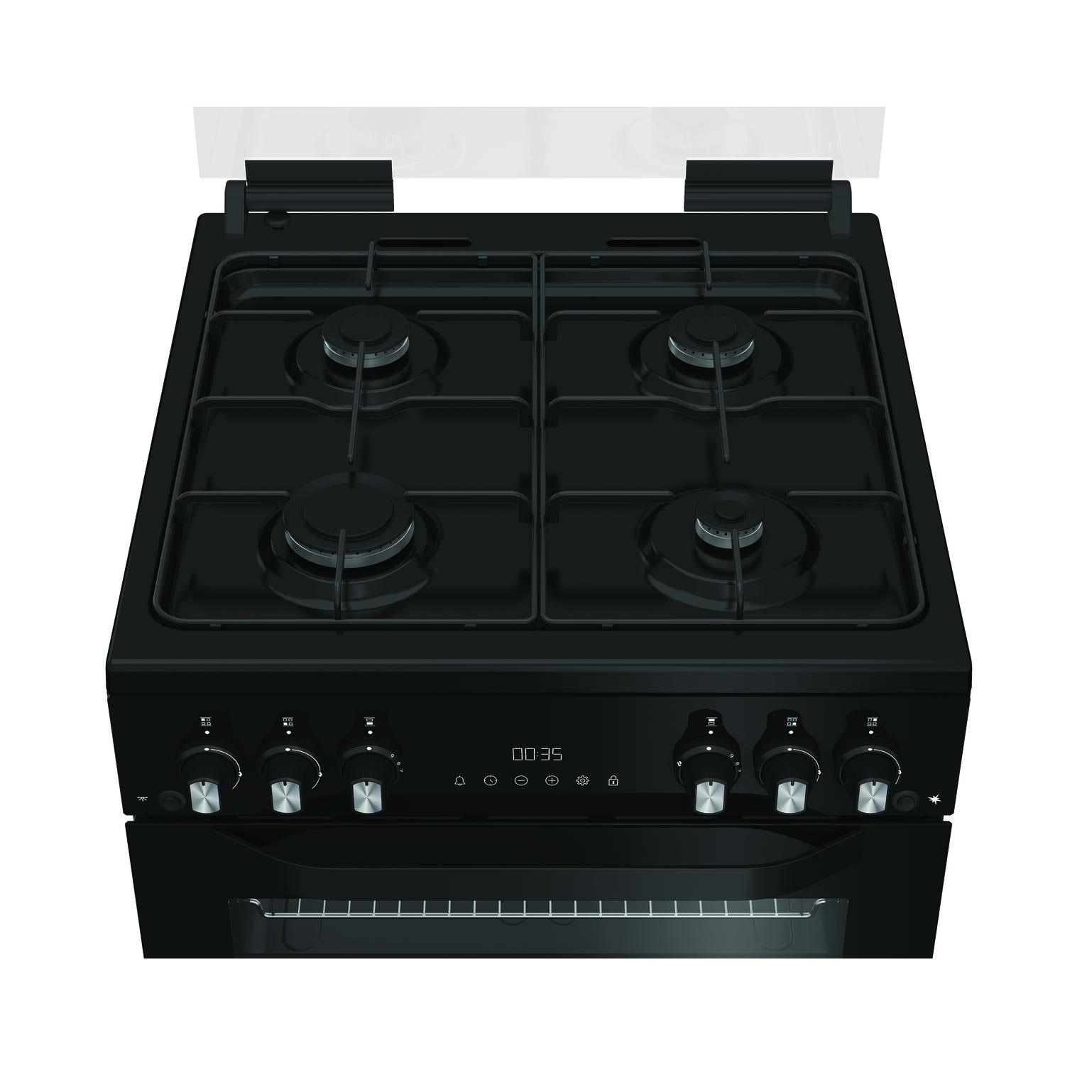 Hotpoint HDG6GDCB1 60cm Double Oven Gas Cooker with Gas Hob - Black