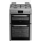 Hotpoint HDG6GDCX 60cm Double Oven Gas Cooker with Gas Hob - Stainless Steel