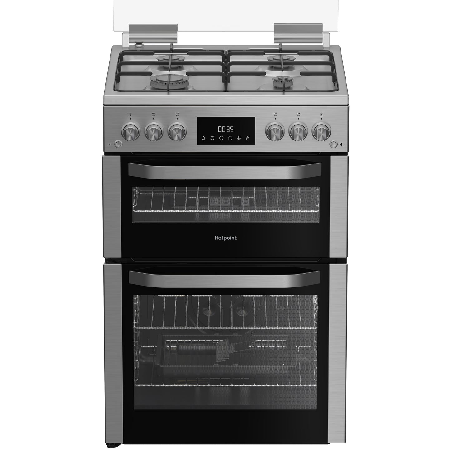 Hotpoint HDG6GDCX 60cm Double Oven Gas Cooker with Gas Hob - Stainless Steel