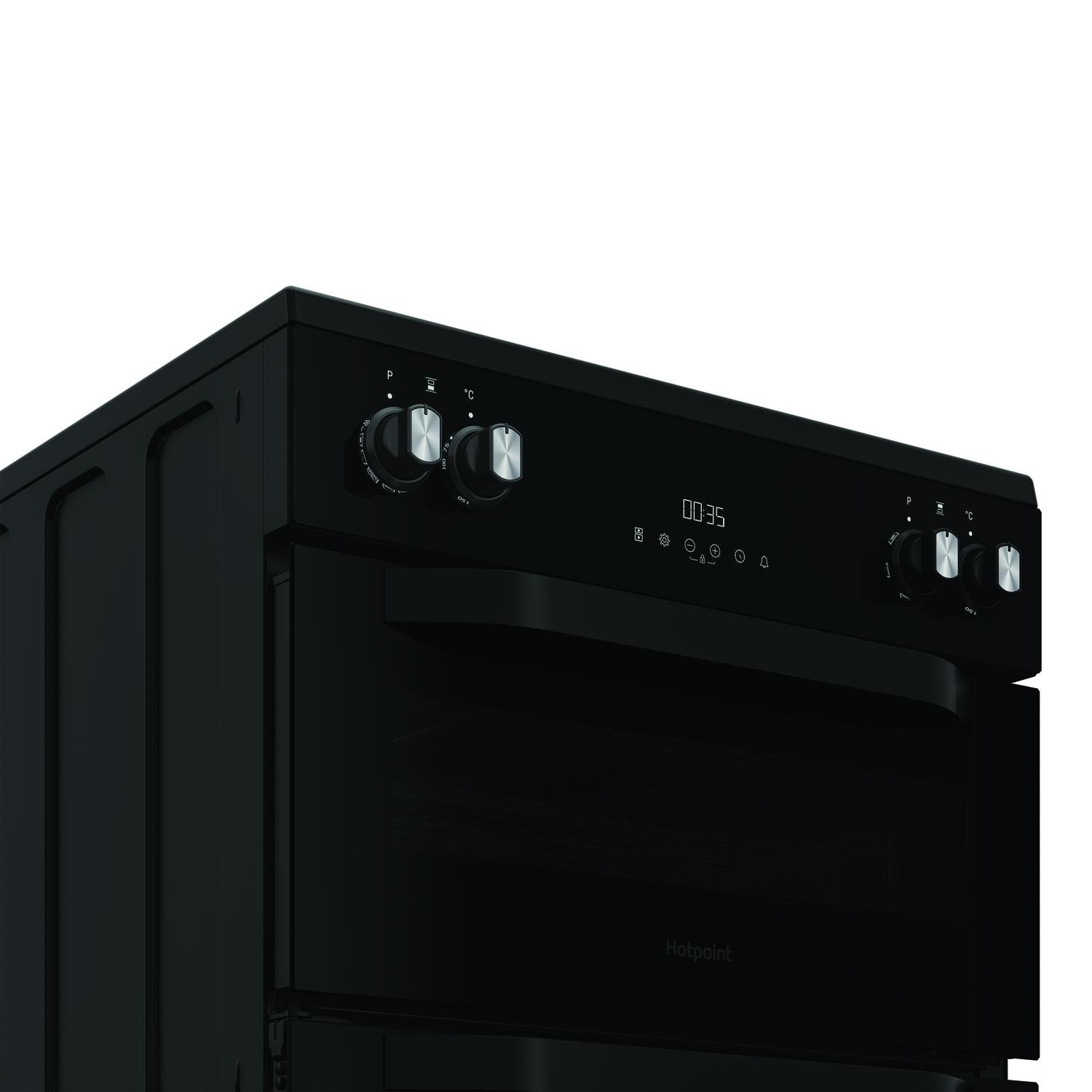 Hotpoint HDME6VDC2AB 60cm Double Oven Electric Cooker with Ceramic Hob - Black