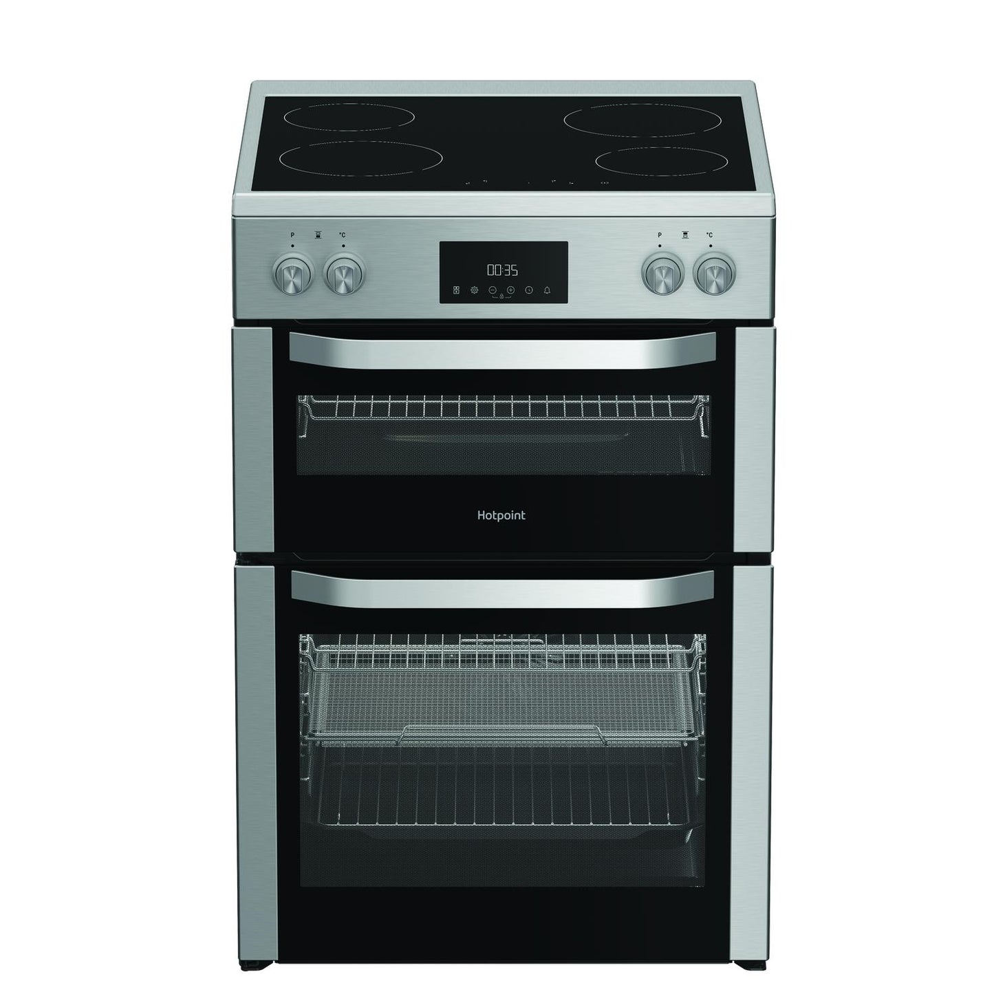 Hotpoint HDME6VDC2AX 60cm Double Oven Electric Cooker with Ceramic Hob - Stainless Steel