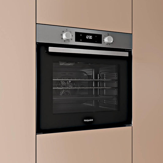 Hotpoint HOEU25CZXUK 59.5cm Built In Electric Single Oven - Stainless Steel