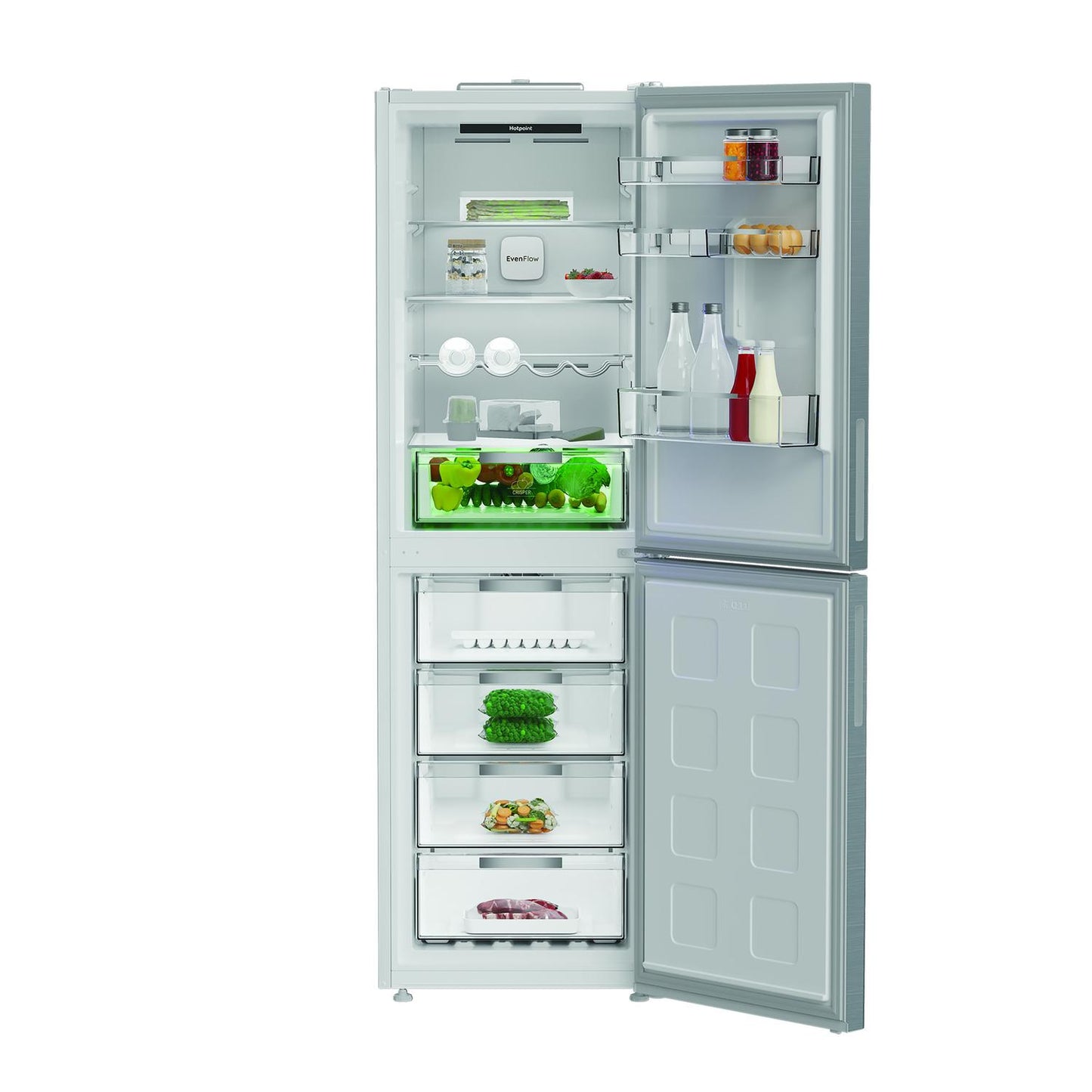 Hotpoint Freestanding Dual No Frost 66.1cm 60/40 Fridge Freezer - Pet Inox