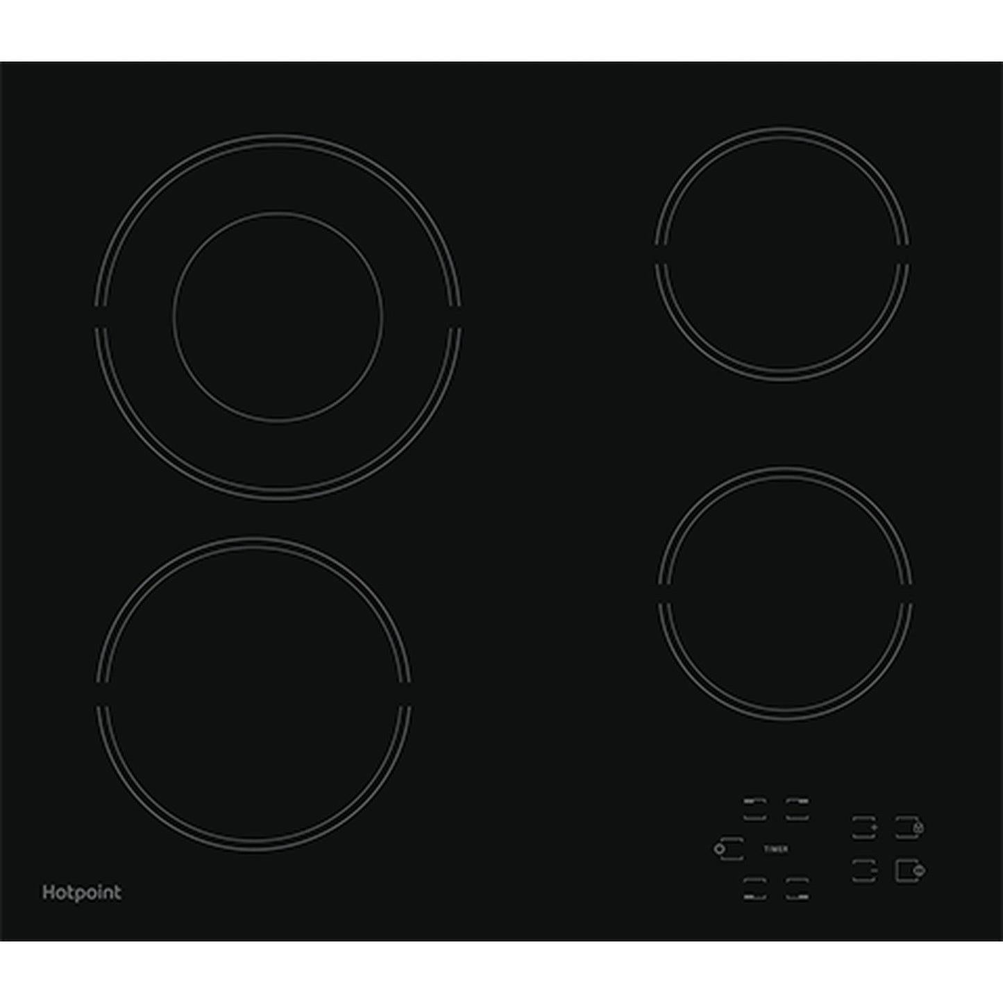Hotpoint HR612CH 58cm Ceramic Hob - Black